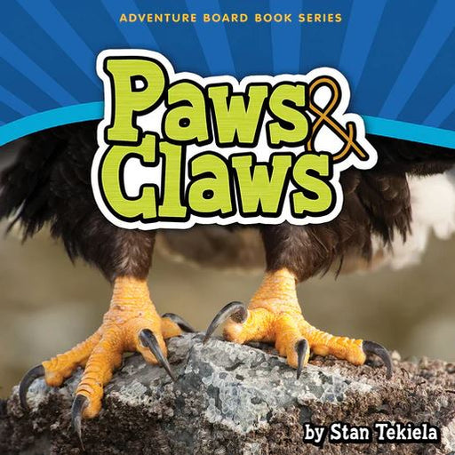 Book cover of 'Paws & Claws' with an eagle on a rock, featuring the title and author's name.