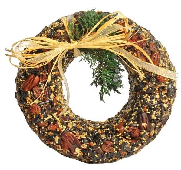 Cylinder Seed Cake Holder with Top - Classic Pecan Wreath
