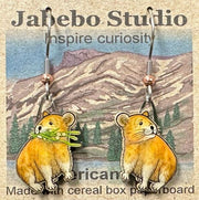 American Pika Earrings with packaging