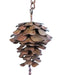 Pine Cone Flamed Windchime - closeup of pinecone