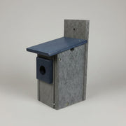 Recycled plastic bluebird nesting box angled view