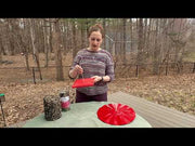 Recycled Large Red Cylinder Feeder and Weather Guard Combo video