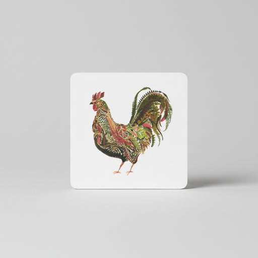 Dolomite Coaster Set - Provencal Floral Rooster and Bee - Floral rooster
