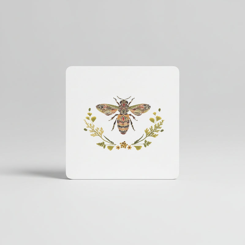 Dolomite Coaster Set - Provencal Floral Rooster and Bee - Floral Bee