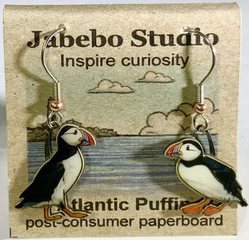 Atlantic Puffin Earrings with packaging