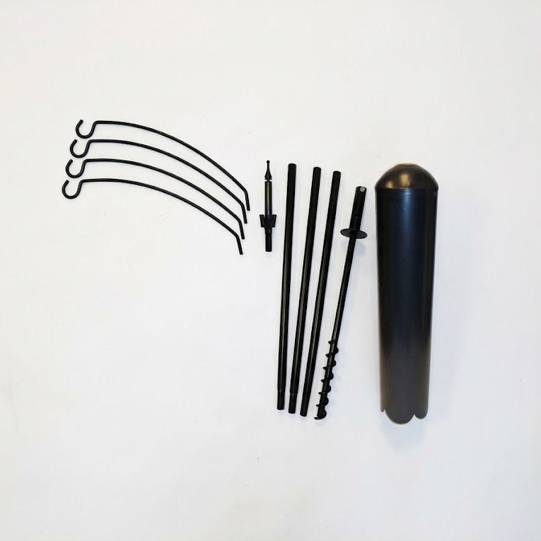 Four Arm Extended Reach Bird Feeder Pole Set and Raccoon Baffle