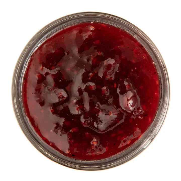 Raspberry with Wild Bergamot Botanical Jam closeup