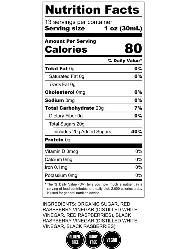 Raspberry Shrub - Ingredients and Nutrition 