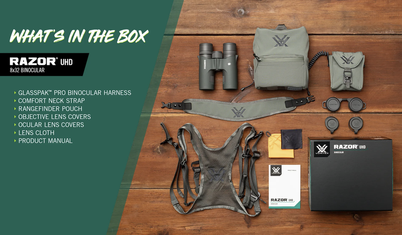 razor 8x32 binoculars in the box