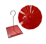 Recycled Large Red Cylinder Feeder and Weather Guard Combo