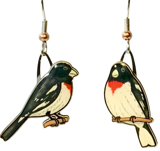 Rose-Breasted Grosbeak Earrings