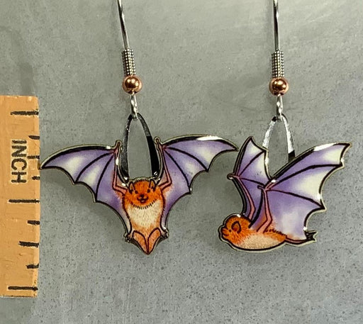 Red Bat Earrings