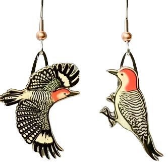Red Bellied Woodpecker Earrings