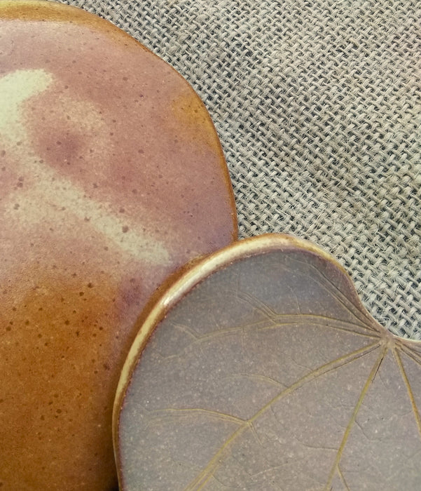 Stoneware Trinket Dish - Eastern Redbud - glazing on back