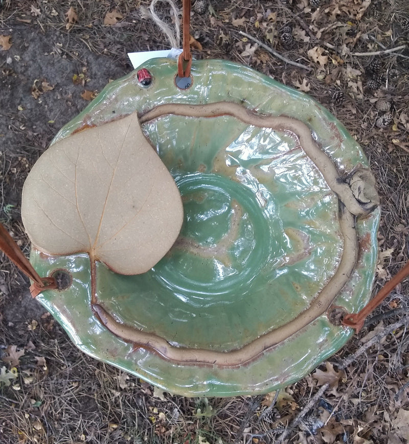 Hanging Bird Bath - Redbud Leaf Bowl