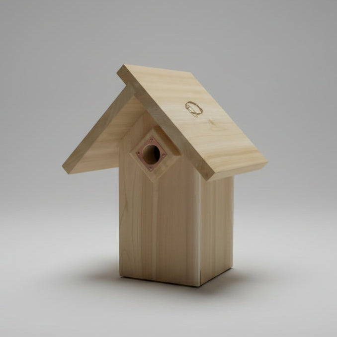 Bluebird Nest Box with Peaked Roof - Western Red cedar