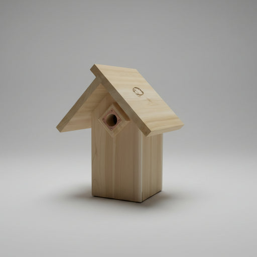 Bluebird Nest Box with Peaked Roof - Western Red cedar