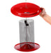 Magnet Mesh Hanging Bird Feeder for Sunflower in Red - lid lifts off