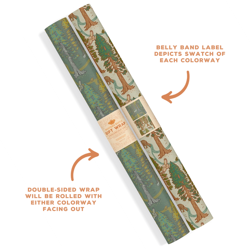Recyclable Gift Wrap / Double-Sided Wrapping Paper: Redwoods