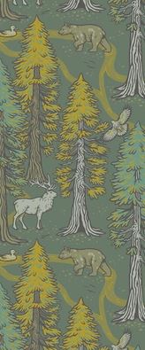 Organic Cotton Baby Bib - Redwoods/Midnight