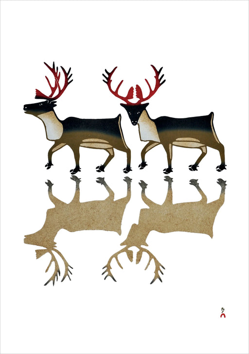 Kananginak Pootoogook: Caribou Reflection Holiday Cards