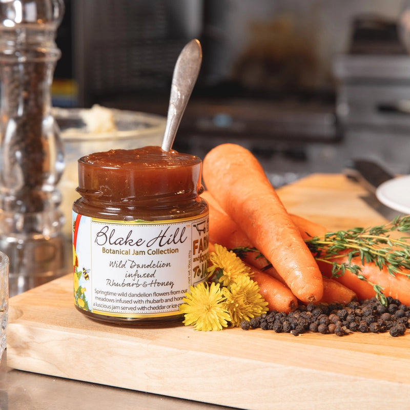 Rhubarb with Dandelion & Honey Botanical Jam 
Glazing on vegetables