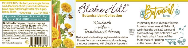 Rhubarb with Dandelion & Honey Botanical Jam
ingredients and nutrition