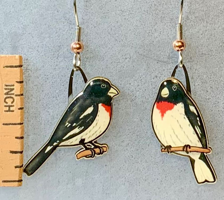 Rose-Breasted Grosbeak Earrings