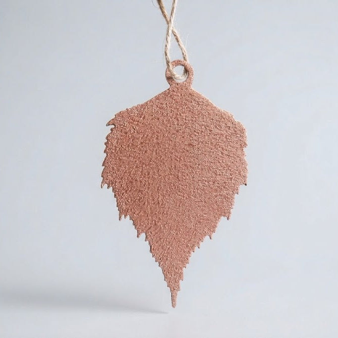 Paper Birch Leaf Ornament - rust tone