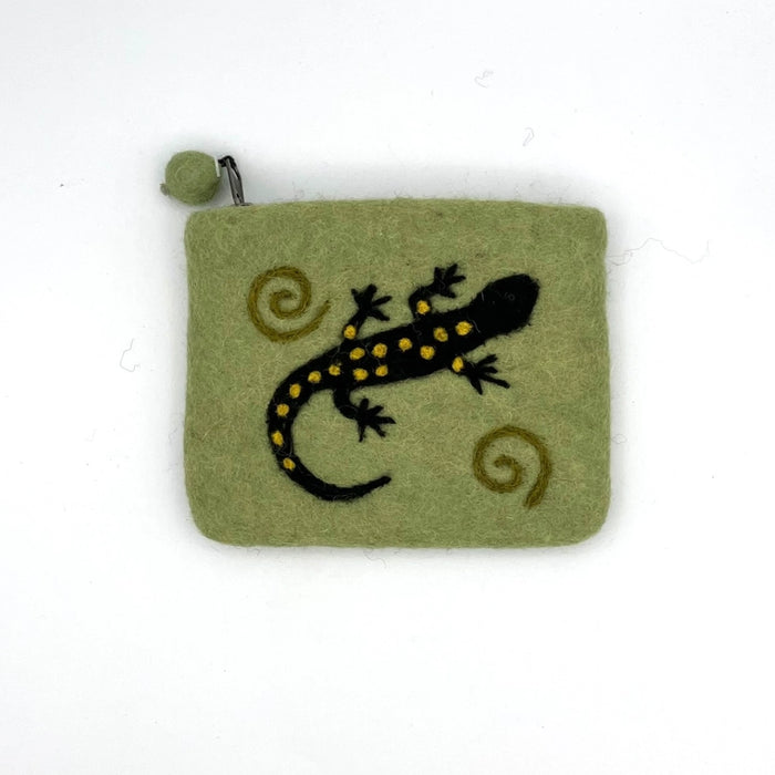 Spotted Salamander Felt Coin Purse