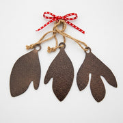 Copper Sassafras Trio Leaf Ornaments