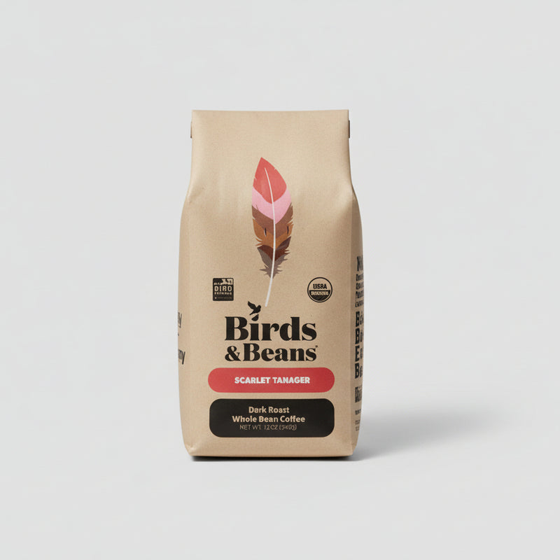 All Occasions Gift Bundle - Maple Milk Chocolate and Dark Roast Coffee
Bird Friendly Fair Trade Organic Whole Bean Coffee in Scarlet Tanager Dark Roast 12 oz