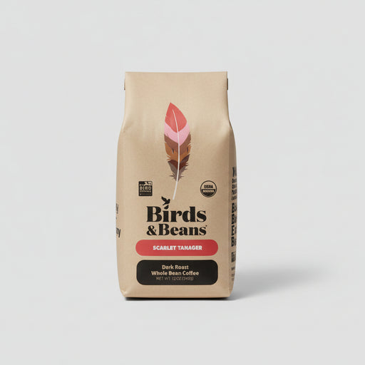 All Occasions Gift Bundle - Maple Milk Chocolate and Dark Roast Coffee
Bird Friendly Fair Trade Organic Whole Bean Coffee in Scarlet Tanager Dark Roast 12 oz