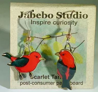 Scarlet Tanager Earrings