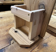 Screech Owl or Kestrel House
perch on the interior of the nesting box