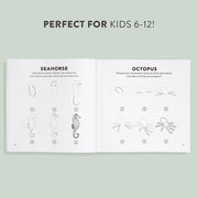 illustrated instructions on how to draw a seahorse and an octopus