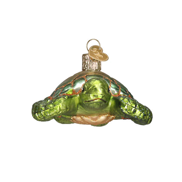 Old World Christmas Green Sea Turtle Ornament - Thumbnail 2