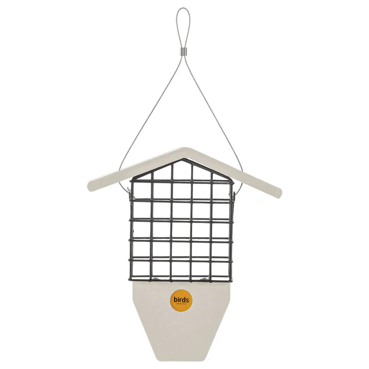 Suet Feeder with Tail Prop - Sea Salt White
