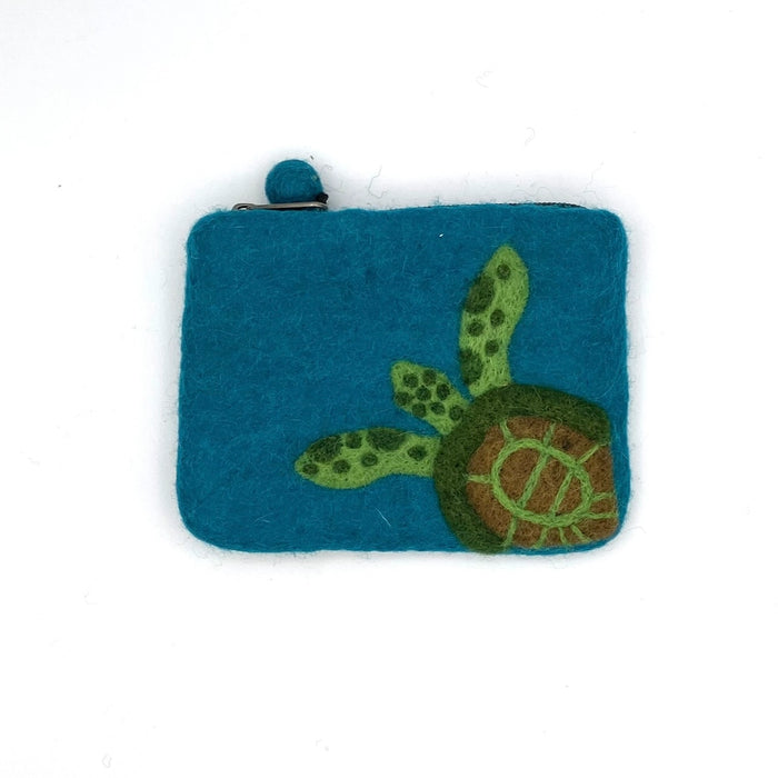 Green Sea Turtle Felt Coin Purse