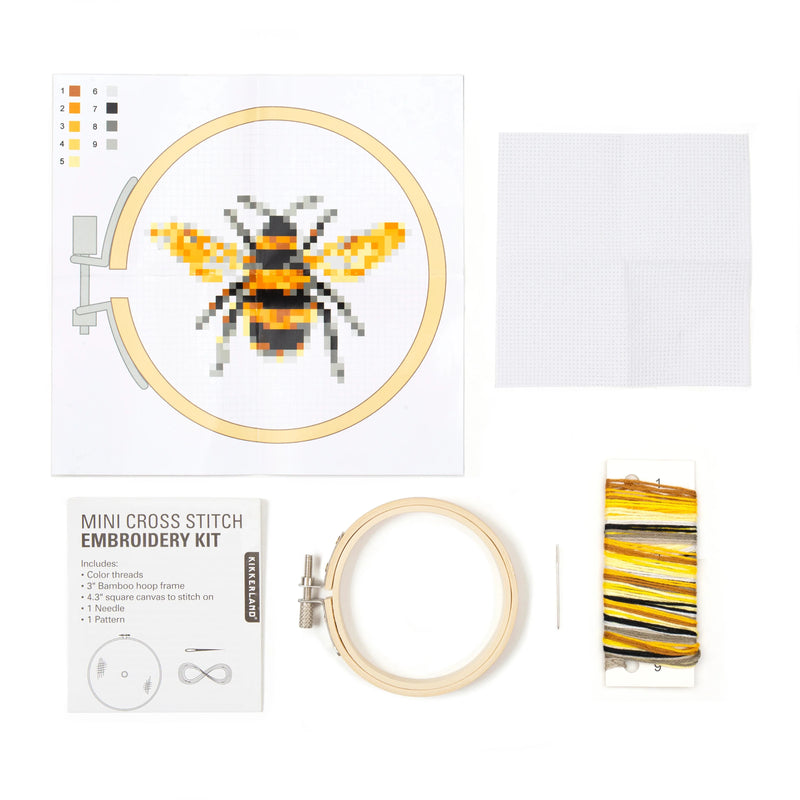 Mini Cross Stitch Embroidery Kit - Bee
pattern material, needle and thread included with this kit