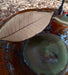 Hanging Bird Bath - Shellbark Hickory Leaf Bowl - close up of leaf detail