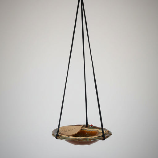 Hanging Bird Bath - Shellbark Hickory Leaf Bowl