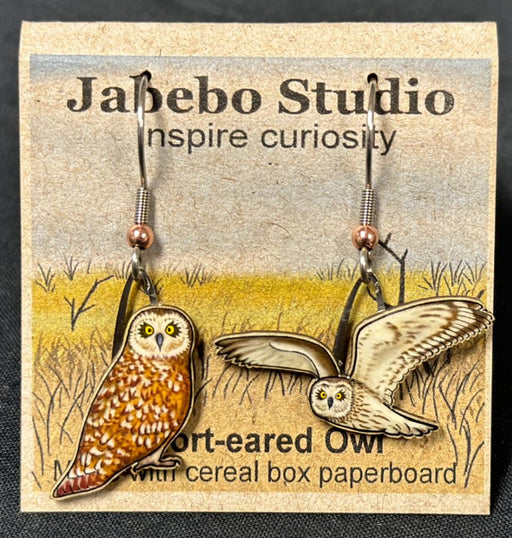  Short-eared Owl Earrings with packaging