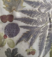 Silk Twill Scarf - No Dye -Sumac Grevillea, Scented Geranium, Eucalyptus, Maple, Smoke Bush, Baptista