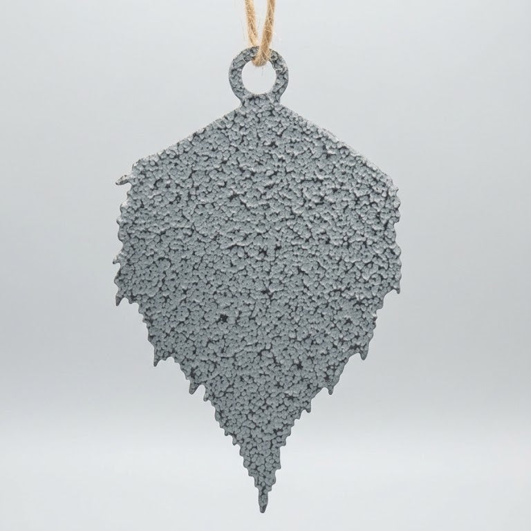 Paper Birch Leaf Ornament - silver vein