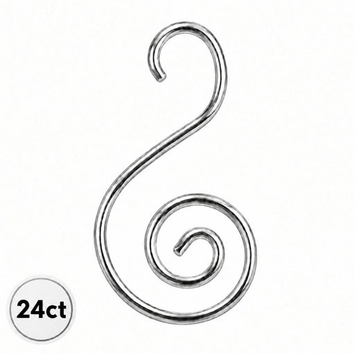 Ornament Hangers - Silver S-Hooks - 24 Count