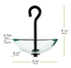 Single Hanging Poppy Feeder-Clear with dimensions