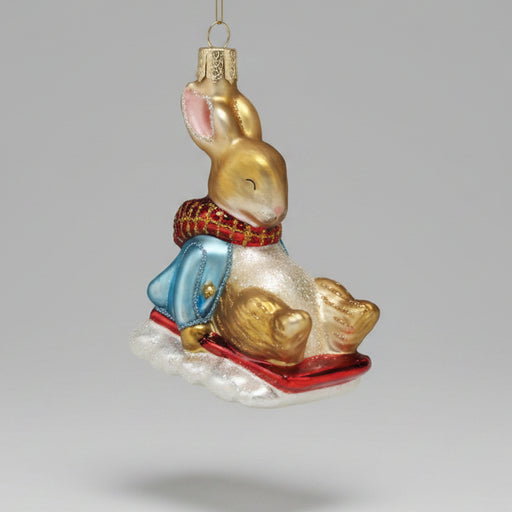 Peter Rabbit On Sled Ornament