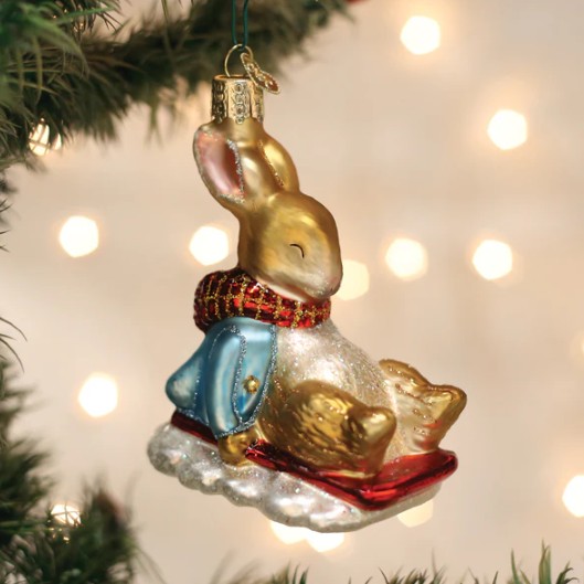 Peter Rabbit On Sled Ornament
