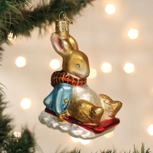 Peter Rabbit On Sled Ornament